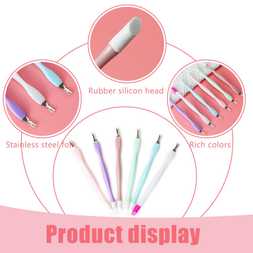 Cuticle Remover and Pusher Set with VShaped Trimmer, 6pcs Professional Manicure Tools 2