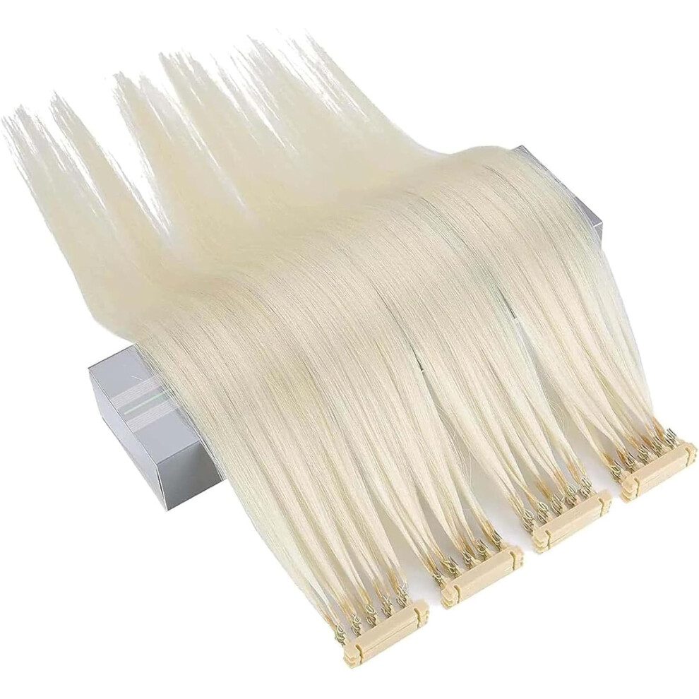 Unisex 6D Human Hair Extensions Kit Blonde Curly Wavy Fast Application Natural Finish 20 Rows