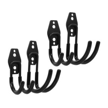 4pcs Heavy Duty Garage Wall Hooks Metal Storage Hangers for Tools and Garden Equipment Organizer