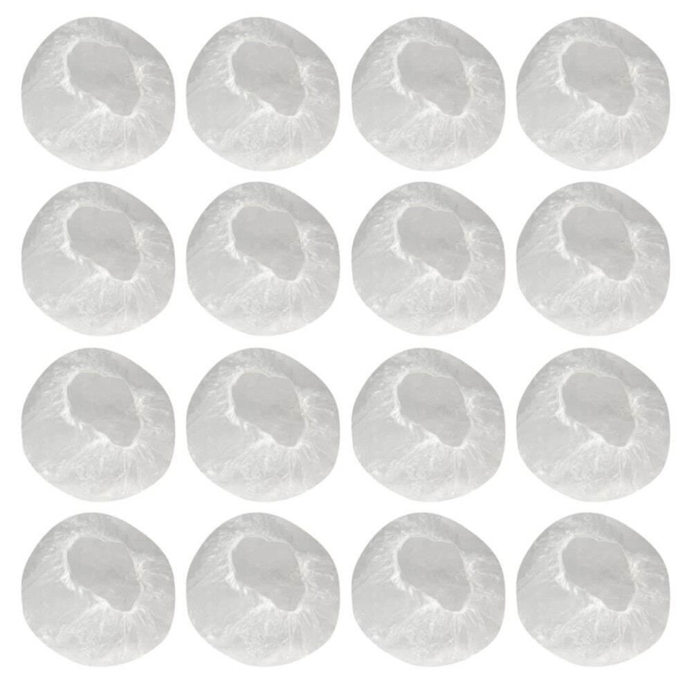Extra Large Waterproof Disposable Shower Caps 100 Pack Clear Plastic with Secure Elastic Fit