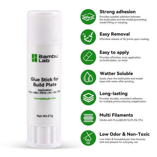 CCTREE 3D Printer Glue Stick for Bambu Lab, Solid 3D Print Bed Adhesive, Avoid Warping for Printing ABS,PLA,PETG,TPU Filament on Various Build Plate, 1