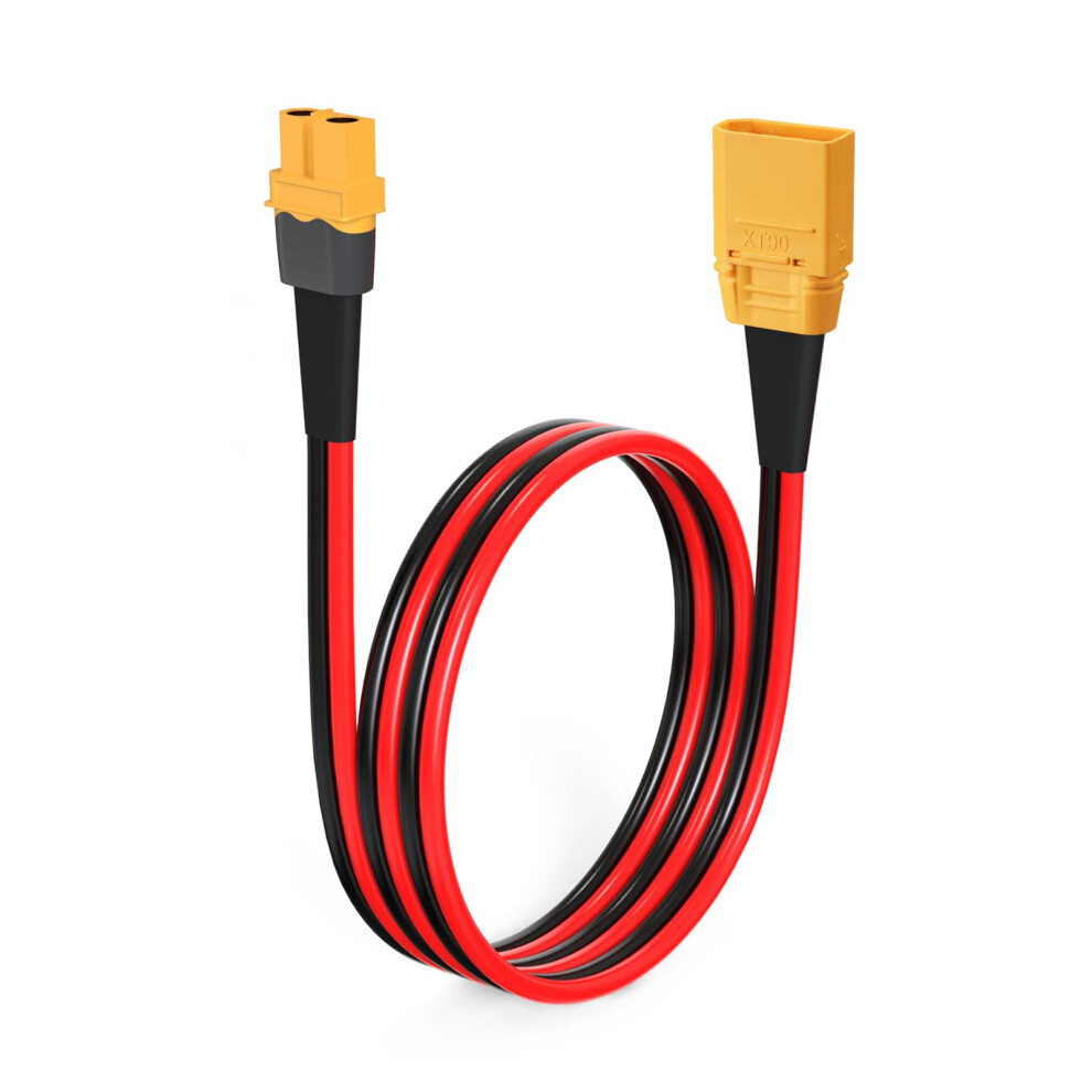 Elfculb 10Awg 2Ft Xt90 Male To Xt60 Female Cable, Xt60 To Xt90 Extension Cable For Rc, Lipo Battery, Drones, E-Bikes, Portable Power Stations (0.6M) 55049108