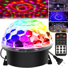 Memzuoix Disco Ball Dj Strobe Light 6 Color, Sound Activated Large Magic Stage Party Light