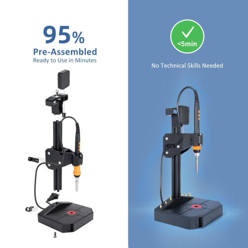 Vertical Heat Set Insert Tool, Mintion Thread Insert Press Machine, Melting Tool Thread Inserts, Melting Aid 90 W Soldering Iron, 30 Pieces Thread In 1