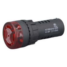 Industrial Warning Buzzer 22mm 220V Sound and Light Panel Mount Alarm with Bright Indicator