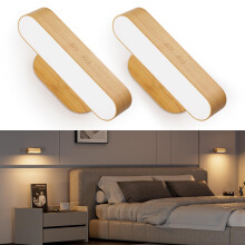 Hensam Battery Operated Wall Sconces, Wireless LED Wall Sconce Set of Two for Bedroom, Rechargeable Wall Lights for Picture, 5 Modes Dimmable Wall La