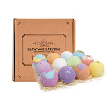12Pcs Organic Natural Bath Bombs and Shower Bombs Gift Set with Essential Oils for Dry Skin