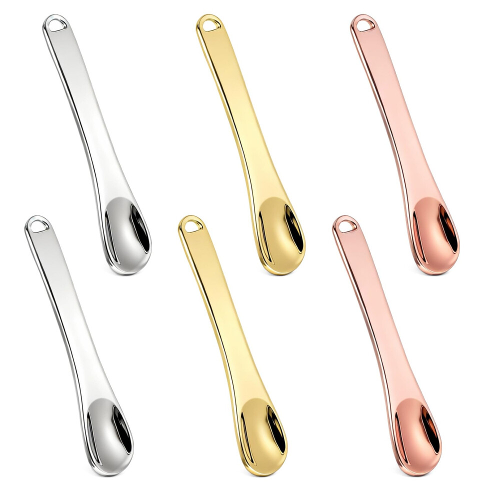 6pcs Reusable Stainless Steel Makeup Spatula Set for Hygienic Skincare Creams and Lotions