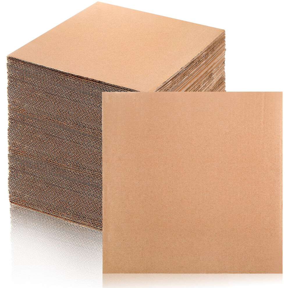 Photos - Other Office Equipment Hacaroa 50 Pack Corrugated Cardboard Sheets 2mm Thick, 30 x 30 cm Flat Inserts Square Cardboard Filler Pads for Mailing, Pac