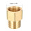 sourcing map Brass Threaded Pipe Fitting 1/2 PT Male x 1/2 PT Female Coupling 3