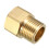 sourcing map Brass Threaded Pipe Fitting 1/2 PT Male x 1/2 PT Female Coupling 4