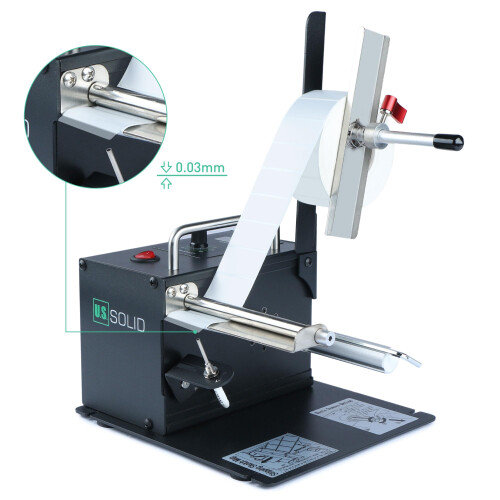U.S. Solid Automatic Label Dispenser Machine w/Counter Fibre Optic Sensor Speed Adjustable - Transparent and Opaque Labels - Width 10-115MM Length 8- 2
