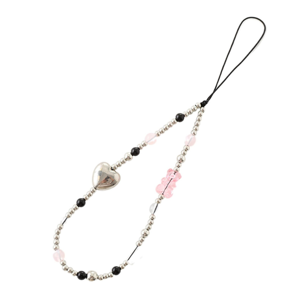 Colorful Beaded Phone Charm Strap With Crystal Beads, Antilost Wrist Strap For Secure Phone Hold 9351714497121