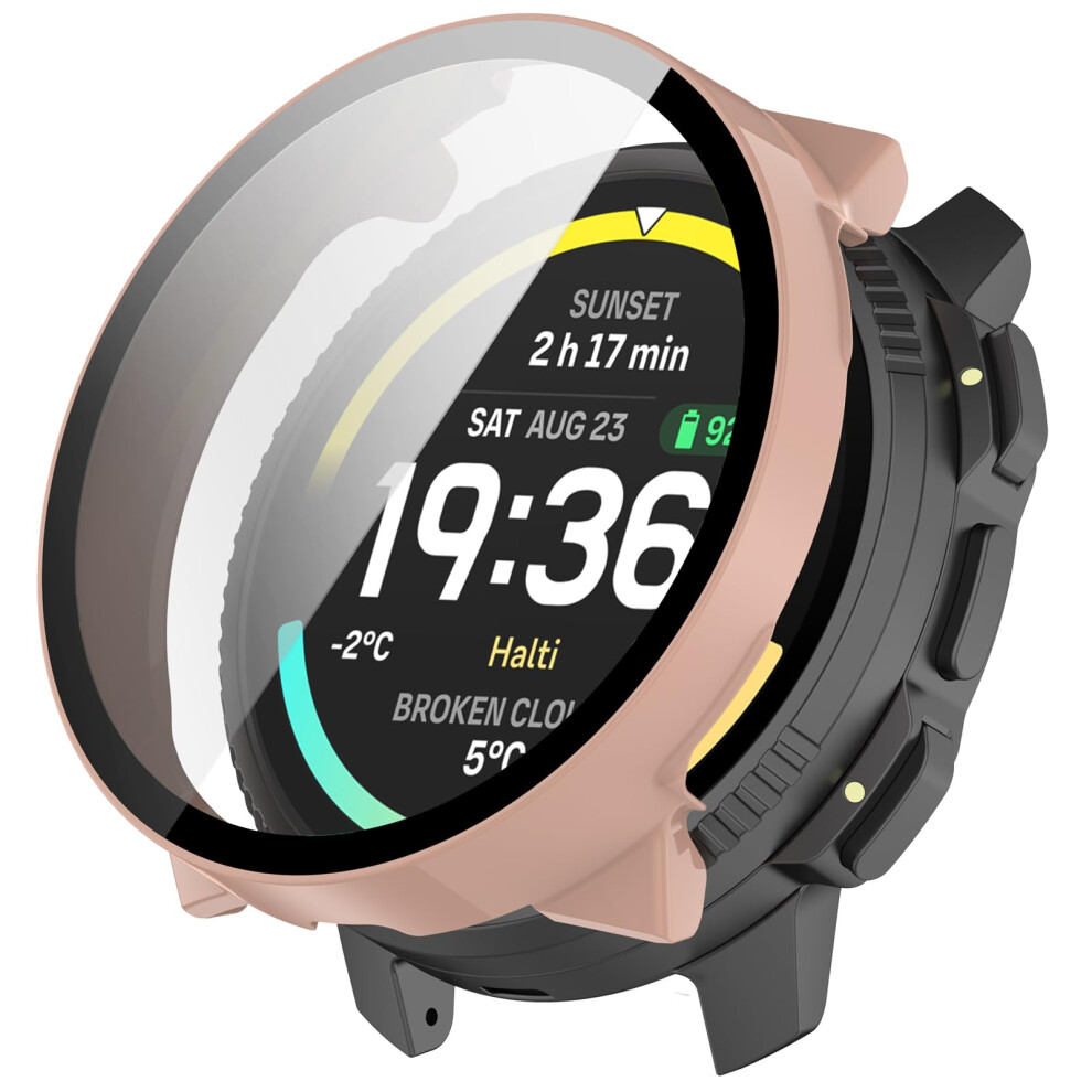 Screen Protector And Protective Case With 360 Full Coverage Tempered Glass For Suunto Vertical Pink 9455672917681