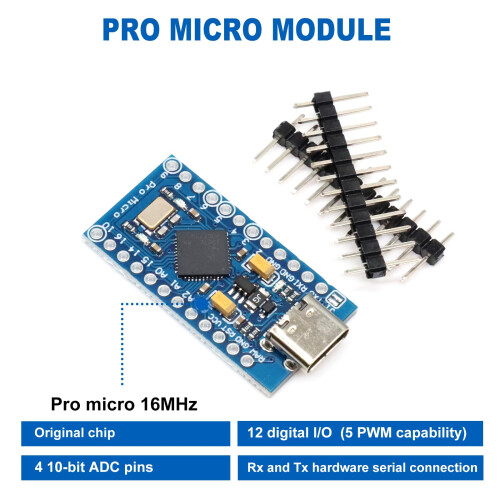 Pro Micro with 32u4 Chip Development Board Binghe 3 Pcs Pro Micro 5V/16MHz Microcontroller Development Board with Built-in USB Updater Type-C Interfa 1