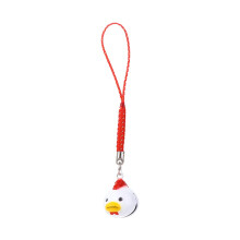 Cartoon Animal Phone Charm Strap with Detachable Wrist Lanyard for Smartphone Rooster Design