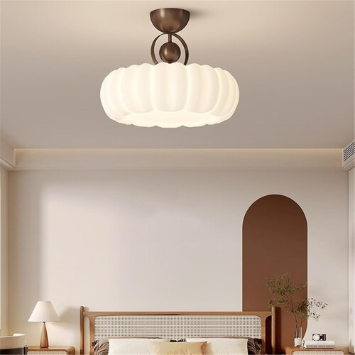 Modern LED Flush Mount Ceiling Light with ThreeColor Change and Elegant Feather Design for Bedroom 2