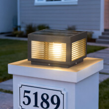 Solar Post Lights Outdoor Waterproof 3000K LED Pillar Lamp Dusk to Dawn for Garden Fence Driveway