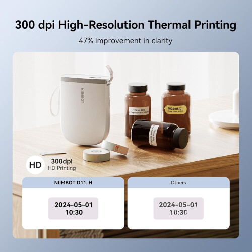 NIIMBOT D11 Upgraded Version Label Maker Machine with 3 Rolls Tape, 300DPI Mini Portable Label Printer, Bluetooth Label Maker with Multiple Templates 2