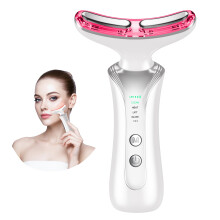 7 in 1 Red Light Therapy Face Massager with 7 Color Modes for Wrinkles and Face Lift – White Black