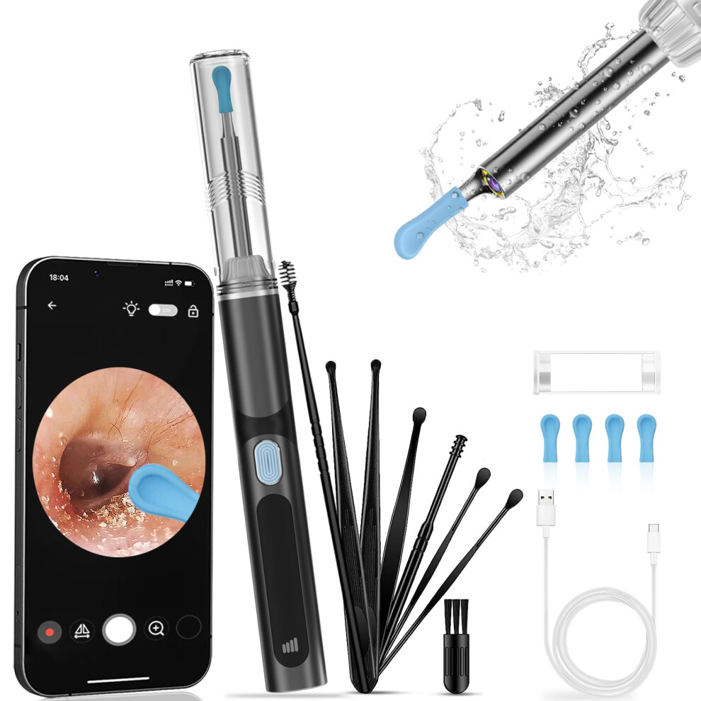Ear Wax Removal Camera with 1080P HD, Wireless Ear Cleaning Endoscope for iOS Android, 6 LED, 10 Tips