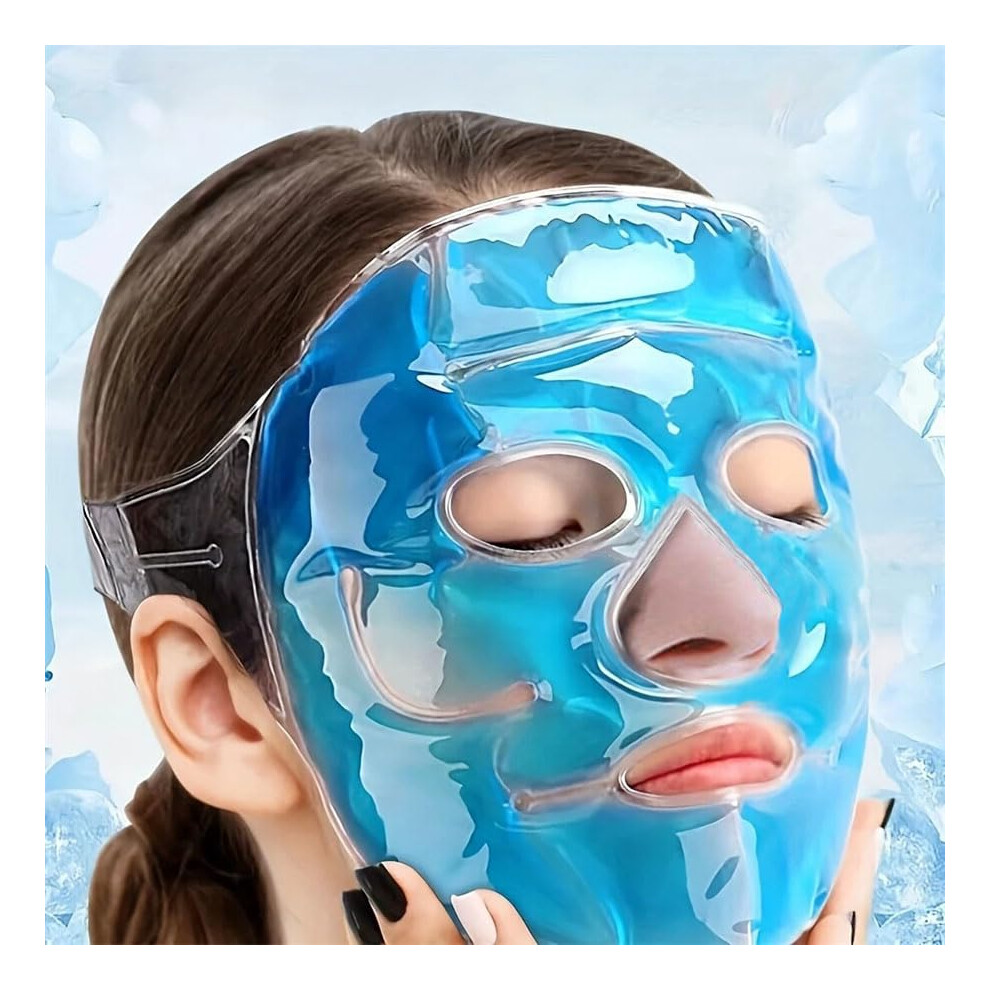 Dark Reusable Gel Face Mask Hot Cold Dual Mode For Puffiness Circles Headache Sinus Relief Spa