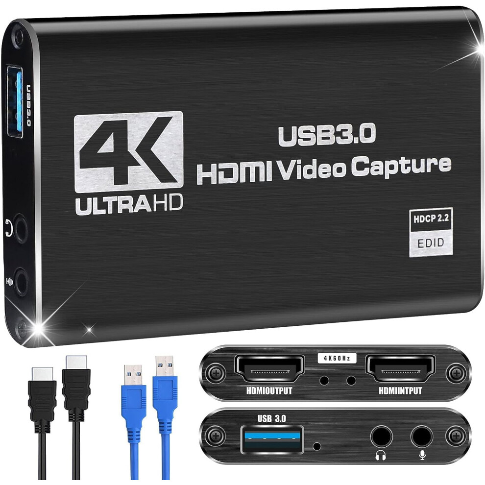 Hdmi Capture Card 4K 60Fps Recording Usb 3.0 Low Latency Streaming For Switch Ps5 Ps4 Pc Xbox 9455672919197