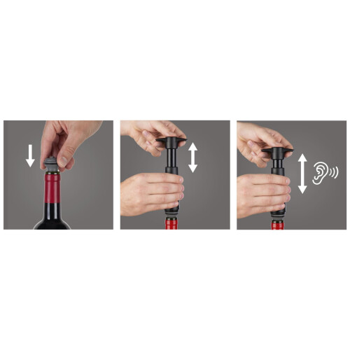 VacuVin Black Pump + 4 Caps 1