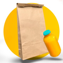 100 Brown Paper Lunch Bags | Block Bottom Paper Grab Bags for Take-Aways, Sandwiches and Groceries in Carbon Neutral Packaging
