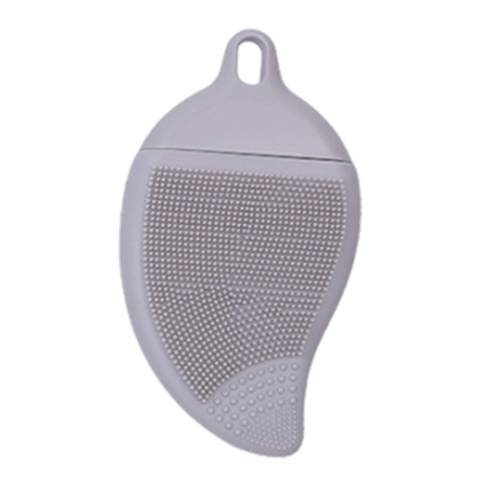 Light/Gray Silicone Face Scrubber Doublesided Facial Cleansing Brush For Deep Pore Cleaning And Gentle Exfoliation,