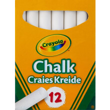 Crayola White Chalk 12ct, Anti-Dust Chalkboard Chalk Sticks, Back to School Classroom Supplies