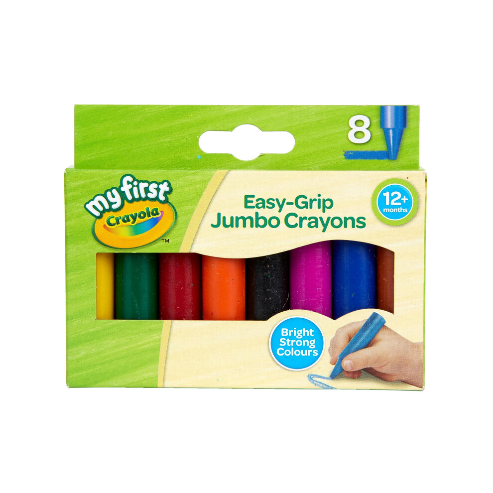 Crayola Myfirst Jumbo Crayons - Assorted Colours Easy-Grip Colouring Crayons Perfect For Toddlers Hands Ideal For Kids Aged 12 Plus Months, Multicolo