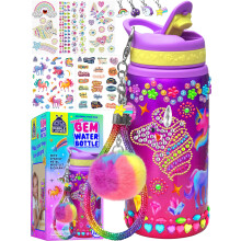 PURPLE LADYBUG Decorate Your Own Water Bottle - Craft Kit for Kids - BPA Free - Unicorn DIY Fun for Girls Ages 4+, Birthday Gifts for Kids, Personali