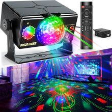 DJ Disco Lights with Remote, 7Color Sound Activated LED Stage Lighting for Party, Club, Birthday