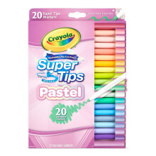 CRAYOLA Pastel SuperTips Washable Markers - Assorted Colours (Pack of 20) | Premium Felt Tip Pens That Can Easily Wash Off Skin and Clothing | For Ag