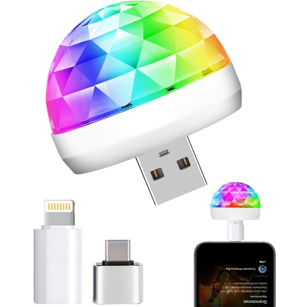 Holihifi Mini Disco Lights, Sound Activated Disco Ball Party Lights, Applicable
