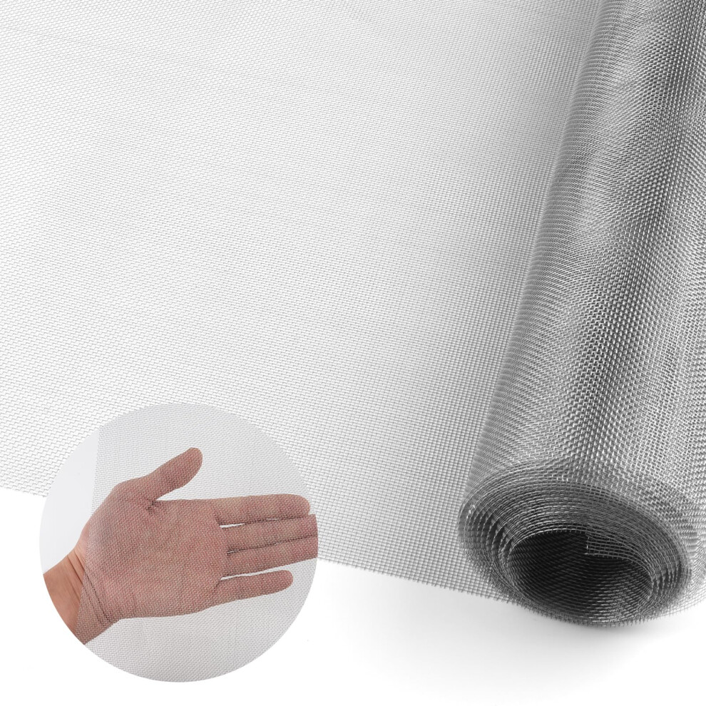 Tikplus Fine Wire Mesh Roll 30X250cm, 304 Stainless Steel Rodent Mesh, Metal Window Filter Screen Mesh For Proofing Mice Hornets Mouse Insect, Woven Steel Co