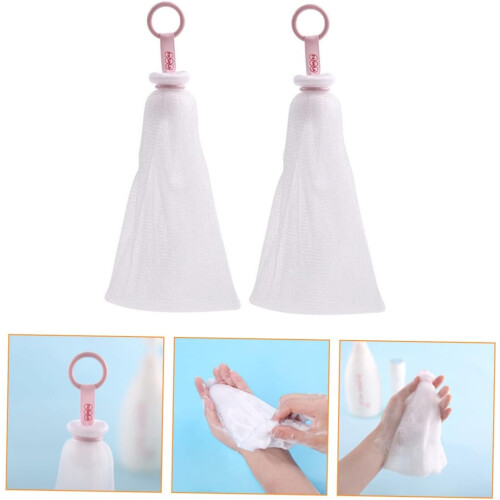 2pcs Facial Foaming Nets Soap Holder with Comfortable Texture and Can Be Hung Feature 2