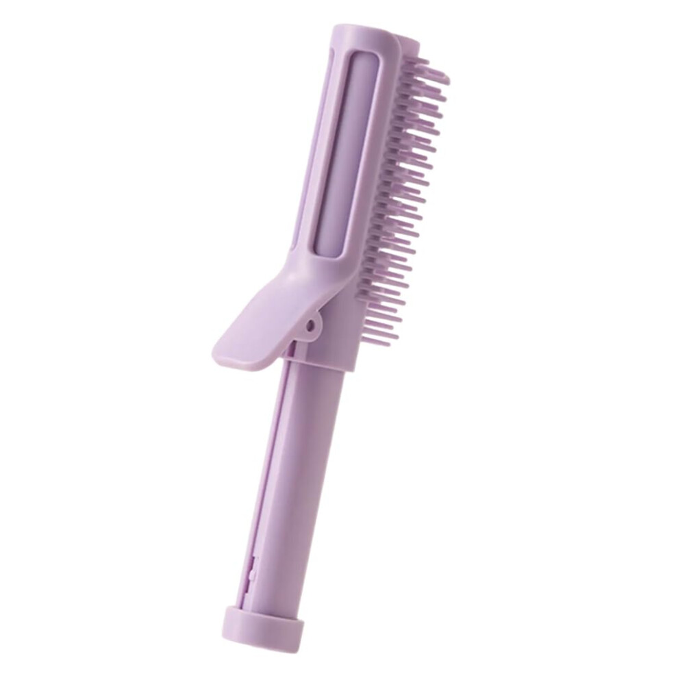 Hair Styling Brush with Retractable Curling Function for Women Ergonomic Handle Taro Purple