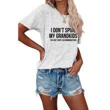 T-shirt graphique décontracté pour femme, imprimé avec une citation amusante, manches courtes, col rond confortable, doux pour la peau, tendance