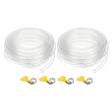 PATIKIL PVC Vinyl Tubing, 2 Pcs 5/16" ID x 3/8" OD Flexible Clear Plastic Tube with 4 Hose Clamps, Hose Line Pipe for Multipurpose Industrial Vinyl A