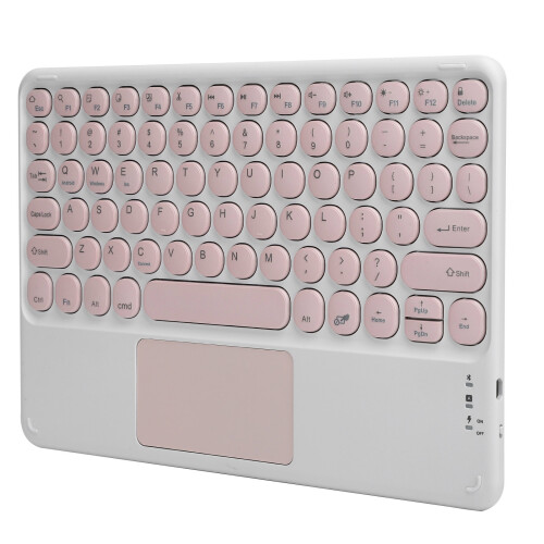 Slim Rechargeable Bluetooth Keyboard With Touchpad Wireless Keyboard For Ipad Featuring Magnetic Base And Universal Device Compatibility 1