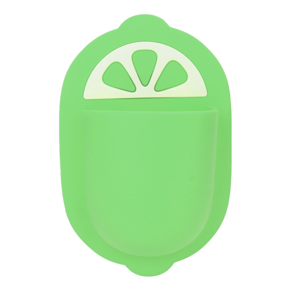 Cute Fruit Pattern Toothbrush Holder, Reusable Wall Mounted Silicone Organizer with Efficient Drainage System for Bathrooms Bedrooms Offices