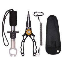 Saltwater Resistant Fishing Pliers Aluminum Alloy Body Braided Line Cutter Hook Remover Tungsten Carbide Blade Stainless Steel Jaw Ergonomic Design
