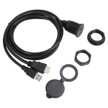 HDMI Port 4K Resolution Converter With USB Type C Dash Panel Mount, Waterproof Dustproof Adapter For Fast Data Transfer In Vehicles