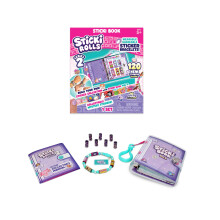 Sky Castle Sticki Rolls Sticki Book Series 2, Wearable & Shareable Sticker Bracelet, 120 Mini Stickers, Bracelet and Sticki Book, Assorted colours an