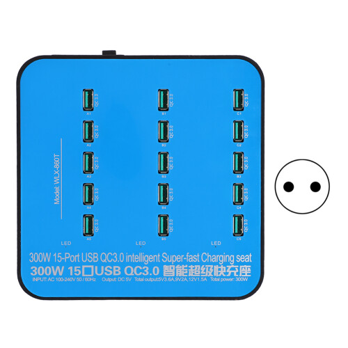 Έξυπνος κόμβος φόρτισης USB 300W Αυτόματη ανίχνευση εισόδου Σχεδιασμός