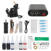 Kit de tatouage pour débutants avec machine à tatouer sans fil et encres aux couleurs vives, composants haute performance incluant fil de cuivre et