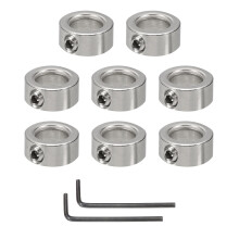 sourcing map Bore 10 mm Shaft Collar 17 mm OD 8 mm Thickness Carbon Steel Landing Gear Stopper Wheel Collar with Set Screw & 2 Hex Wrench for Machine
