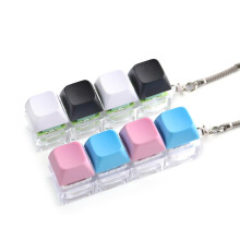 2PCS Keyboard Fidget Toy, Four-Button Clicker Keychain Stress Relief Finger Toys for ADHD Anxiety, Mechanical Switch Fidget Keyboard for Adults and T